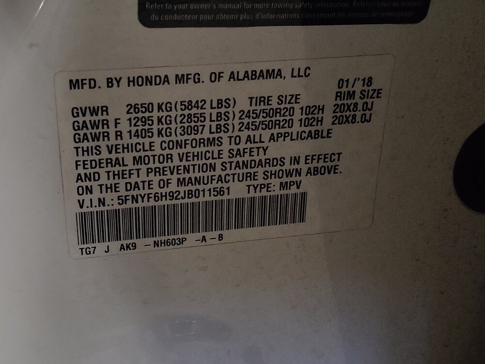 2018 Honda Pilot in Gainesville, FL 32609 - 18077384 33