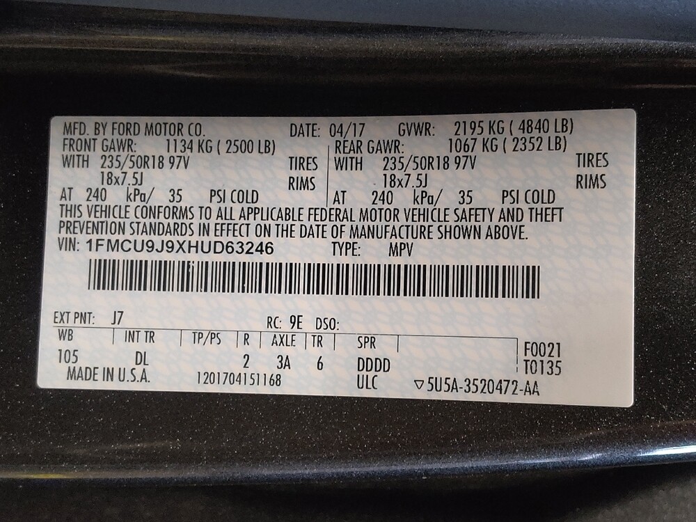 2017 Ford Escape in Ocala, FL 34471 - 18077532 33