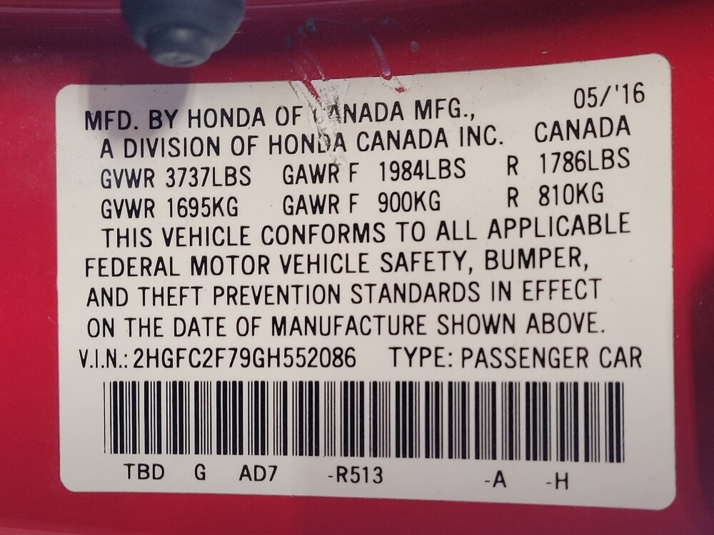 2016 Honda Civic in Ocala, FL 34471 - 18077898 33