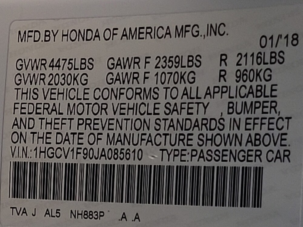 2018 Honda Accord in Tampa, FL 33619 - 18079010 33