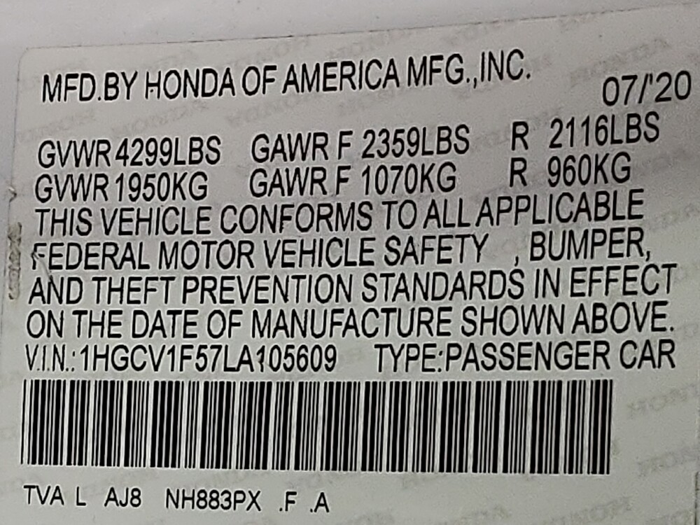 2020 Honda Accord in Clearwater, FL 33764 - 18079016 33