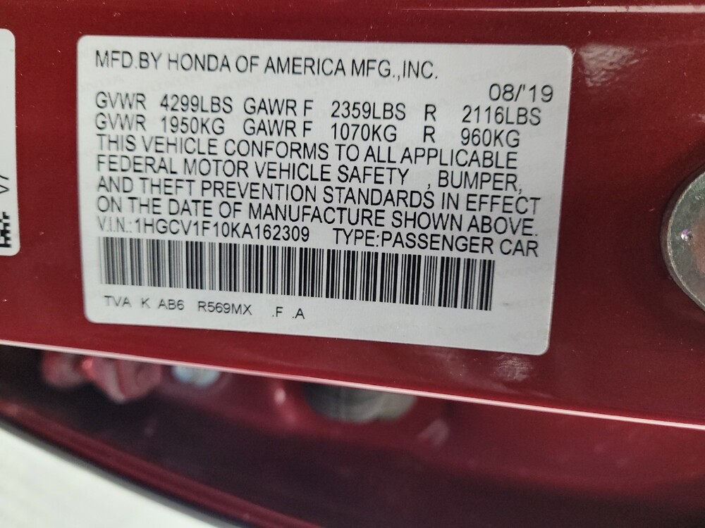 2019 Honda Accord in Reno, NV 89502 - 18079243 33