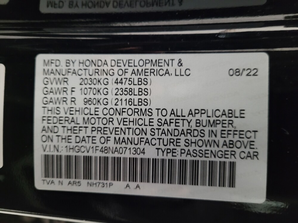 2022 Honda Accord in El Cajon, CA 92020 - 18079335 33