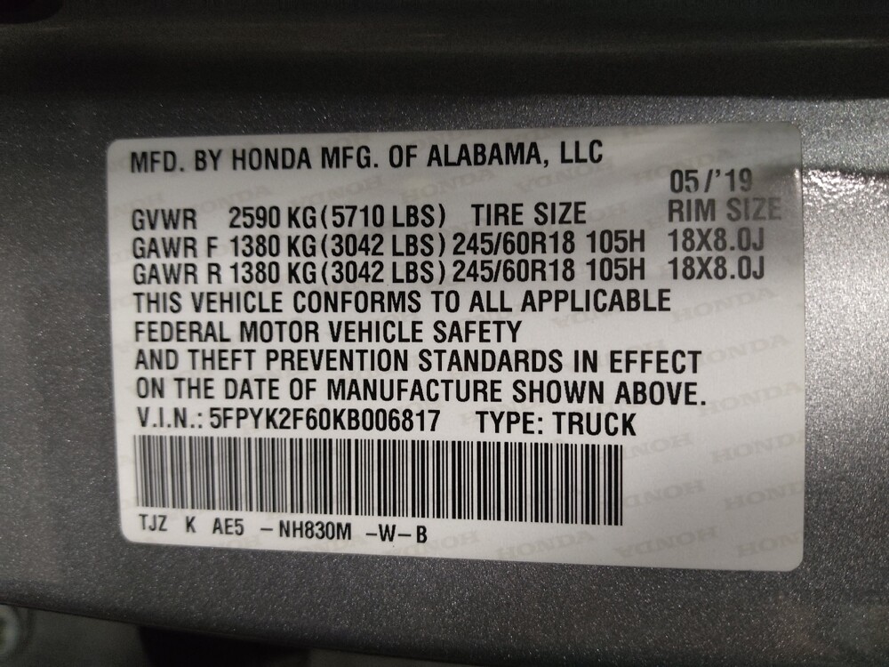 2019 Honda Ridgeline in Gastonia, NC 28056 - 18079336 33