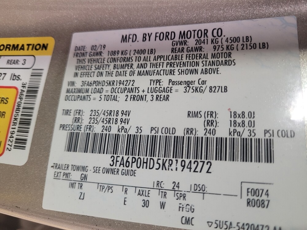 2019 Ford Fusion in Tampa, FL 33619 - 18079490 30