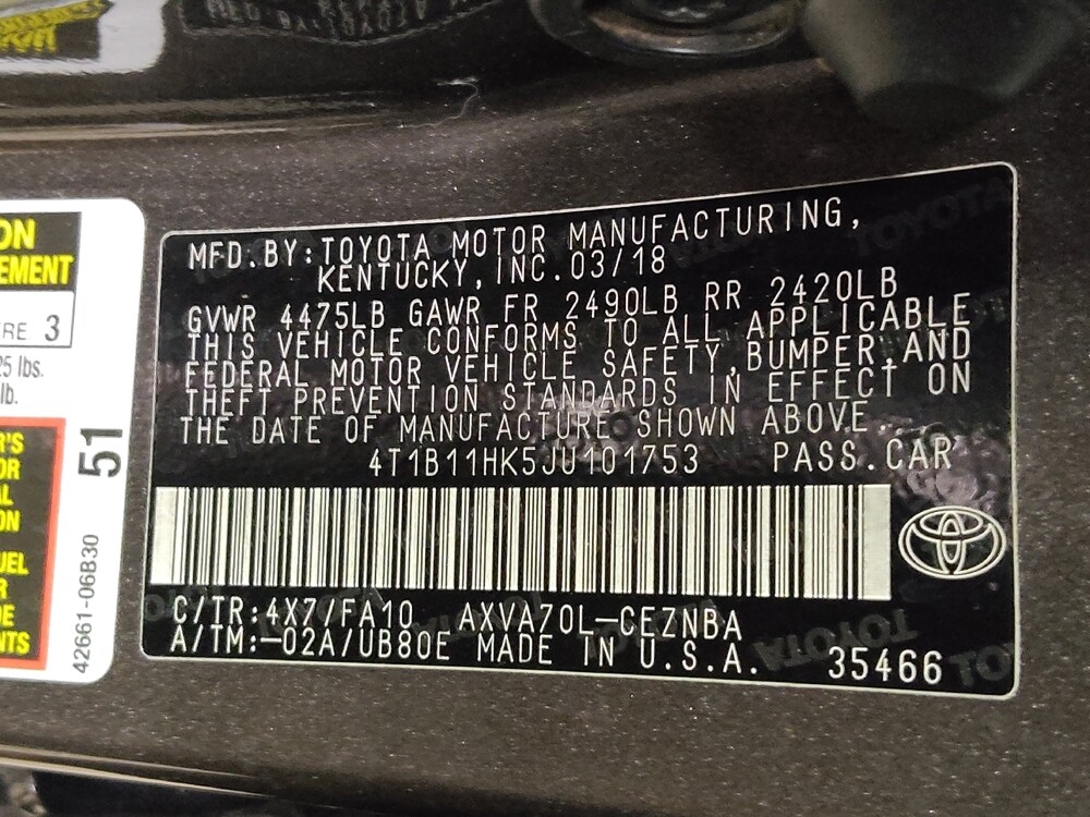 2018 Toyota Camry in Clearwater, FL 33764 - 18079581 33