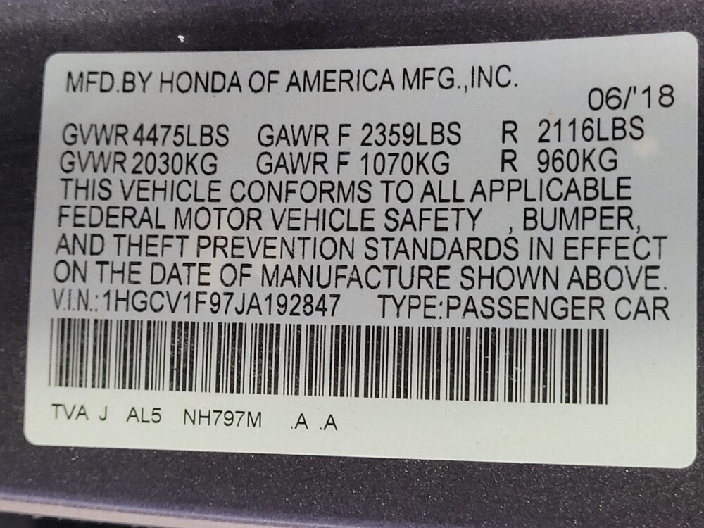 2018 Honda Accord in Tampa, FL 33619 - 18080063 33
