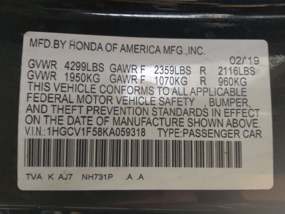 2019 Honda Accord in Tyler, TX 75701 - 18080541 33