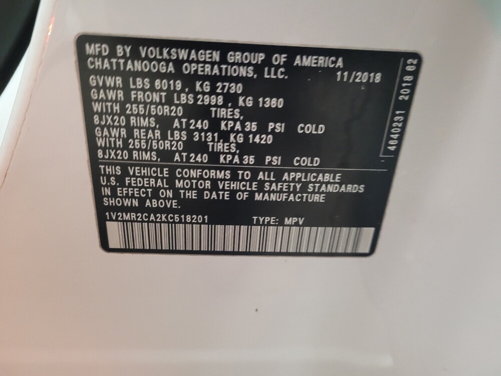 2019 Volkswagen Atlas in New Castle, DE 19720 - 18080582 33