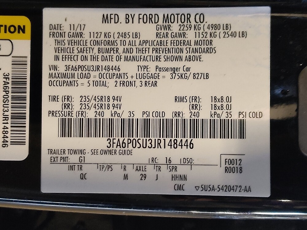 2018 Ford Fusion in Jacksonville, FL 32210 - 18080814 33