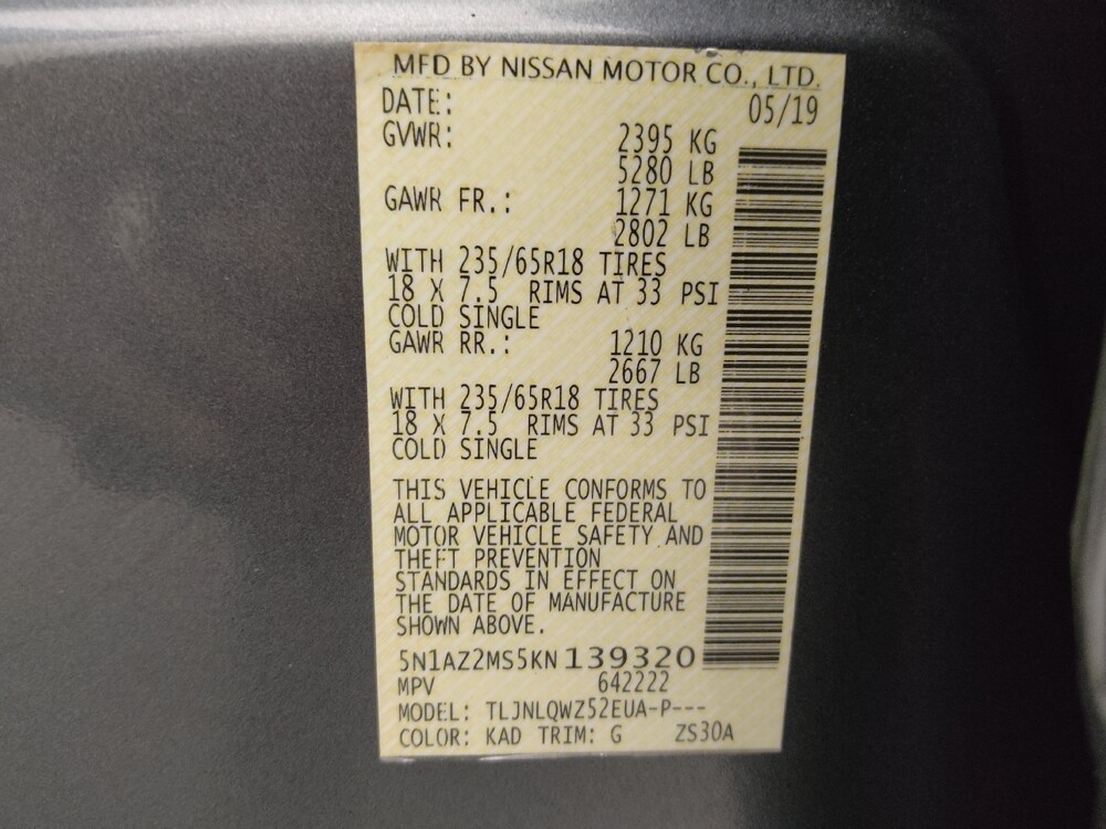 2019 Nissan Murano in Lakeland, FL 33815 - 18080990 33