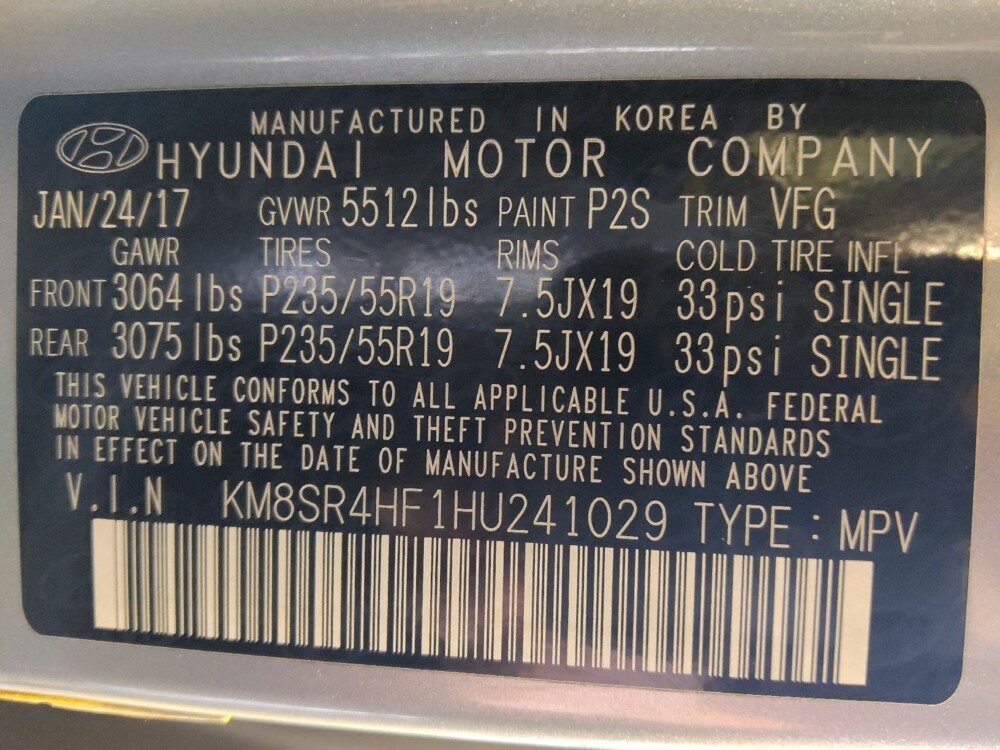 2017 Hyundai Santa Fe in Houston, TX 77060 - 18081110 33