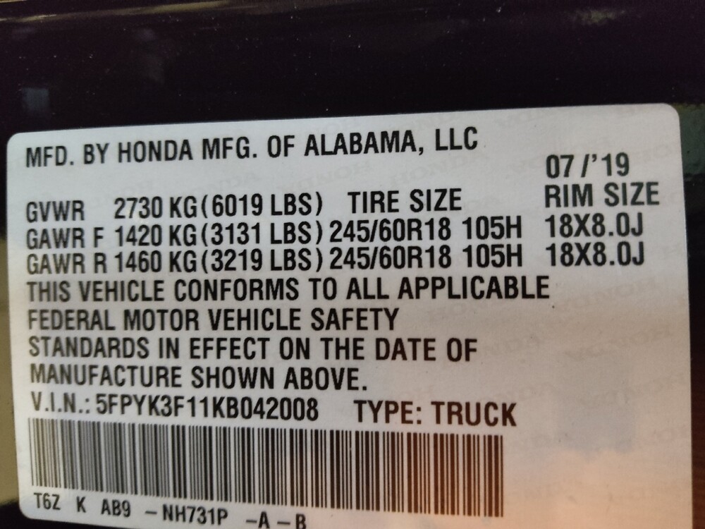 2019 Honda Ridgeline in Wilmington, NC 28405 - 18081181 33