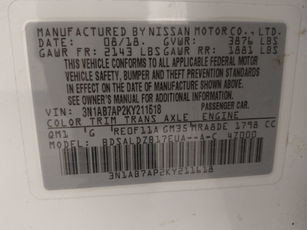 2019 Nissan Sentra in Colorado Springs, CO 80909 - 18081185 33