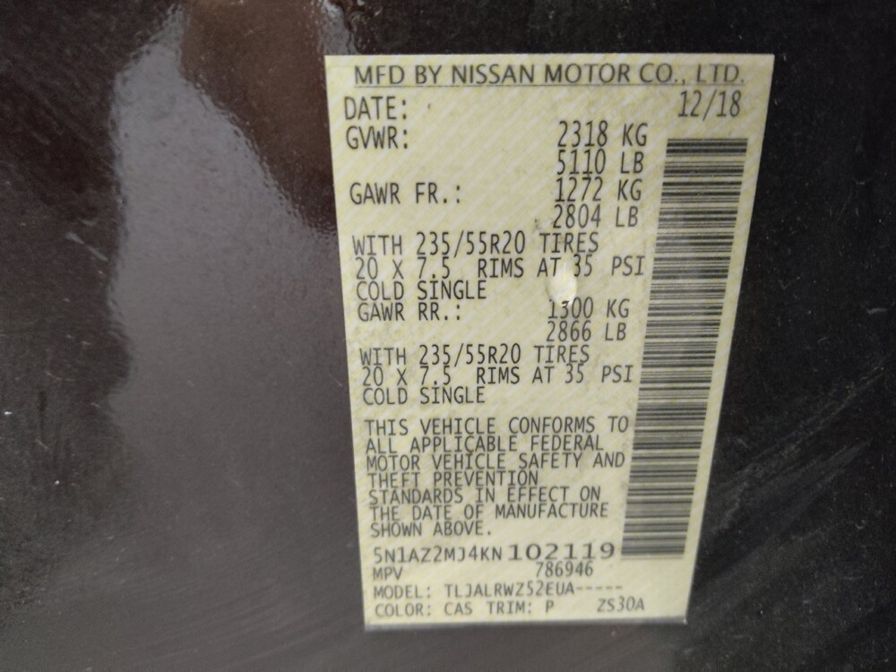 2019 Nissan Murano in Colorado Springs, CO 80909 - 18081674 33