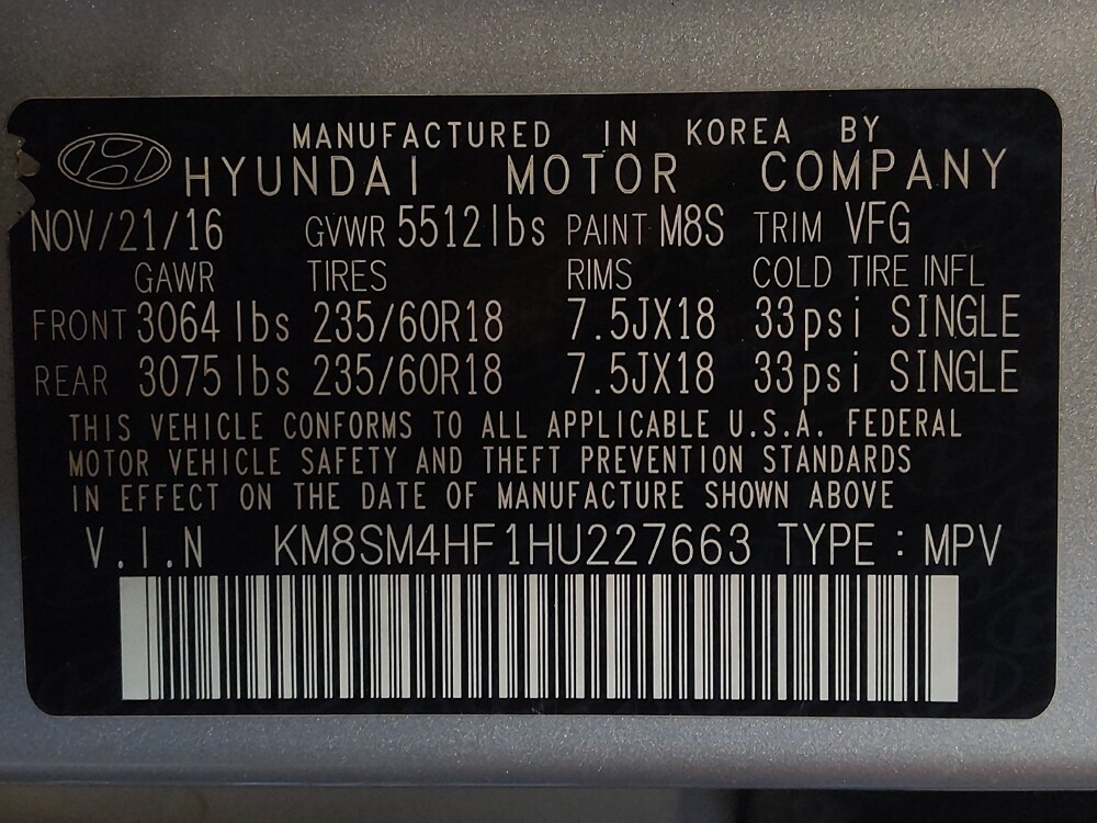 2017 Hyundai Santa Fe in Orlando, FL 32808 - 18081871 33