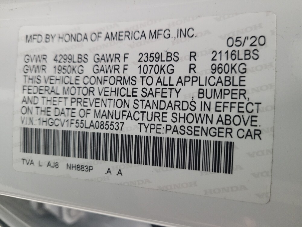 2020 Honda Accord in Eastpointe, MI 48021 - 18081973 33