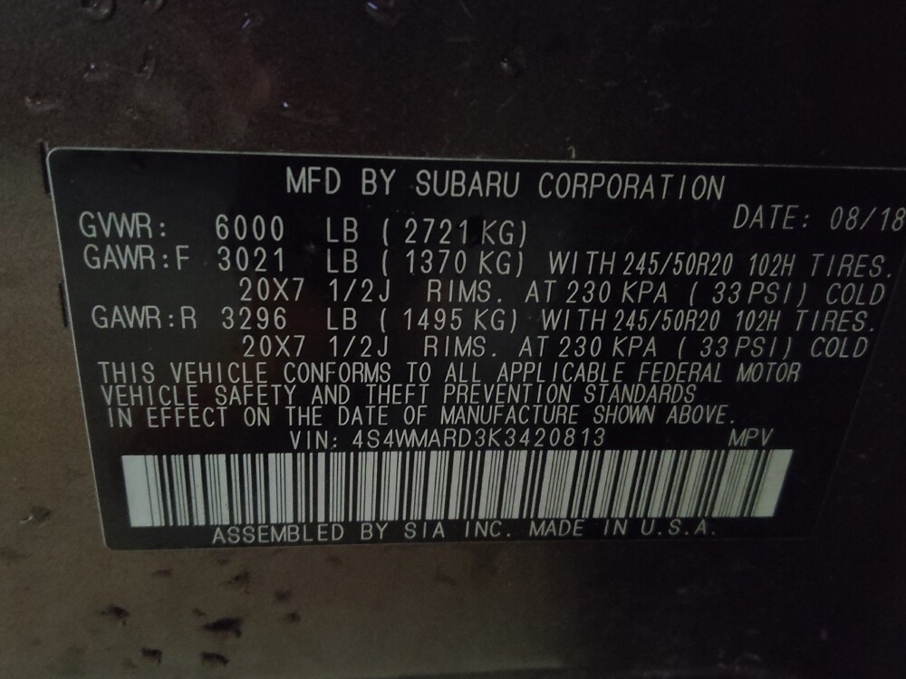 2019 Subaru Ascent in Union City, GA 30291 - 18082094 33