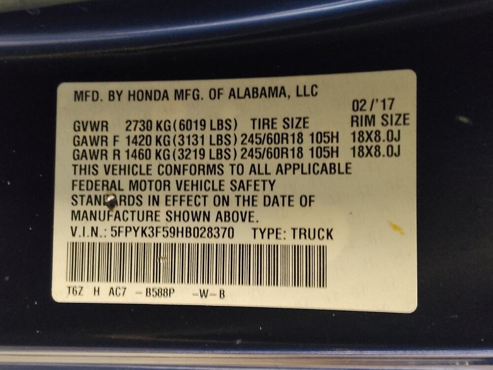 2017 Honda Ridgeline in Gainesville, FL 32609 - 18082606 33