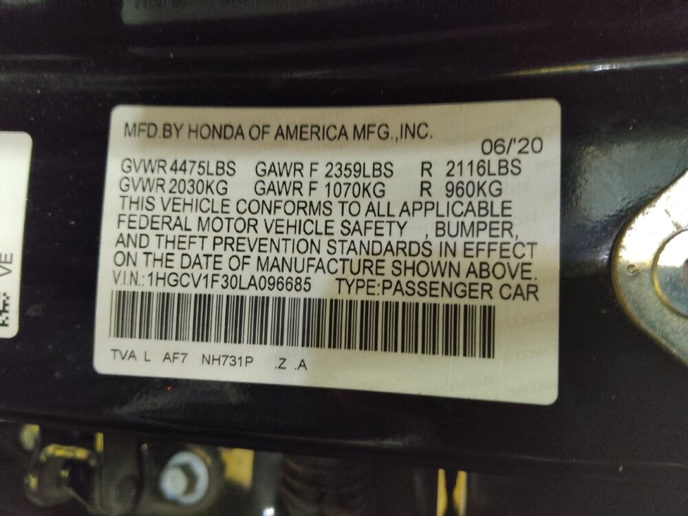 2020 Honda Accord in Tallahassee, FL 32304 - 18083171 33