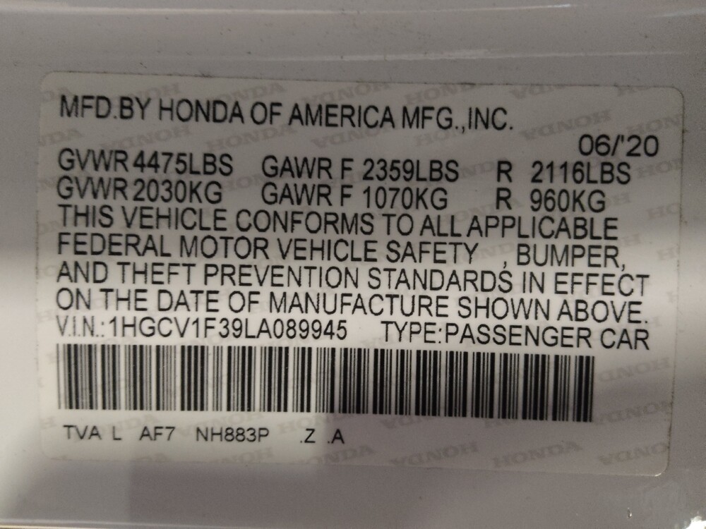 2020 Honda Accord in Jacksonville, FL 32225 - 18083199 33