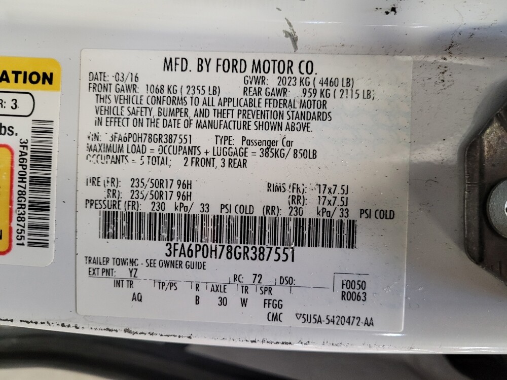 2016 Ford Fusion in Bakersfield, CA 93309 - 18083435 33