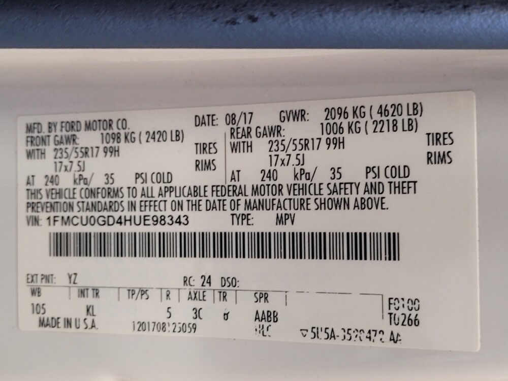 2017 Ford Escape in Kissimmee, FL 34744 - 18083552 33