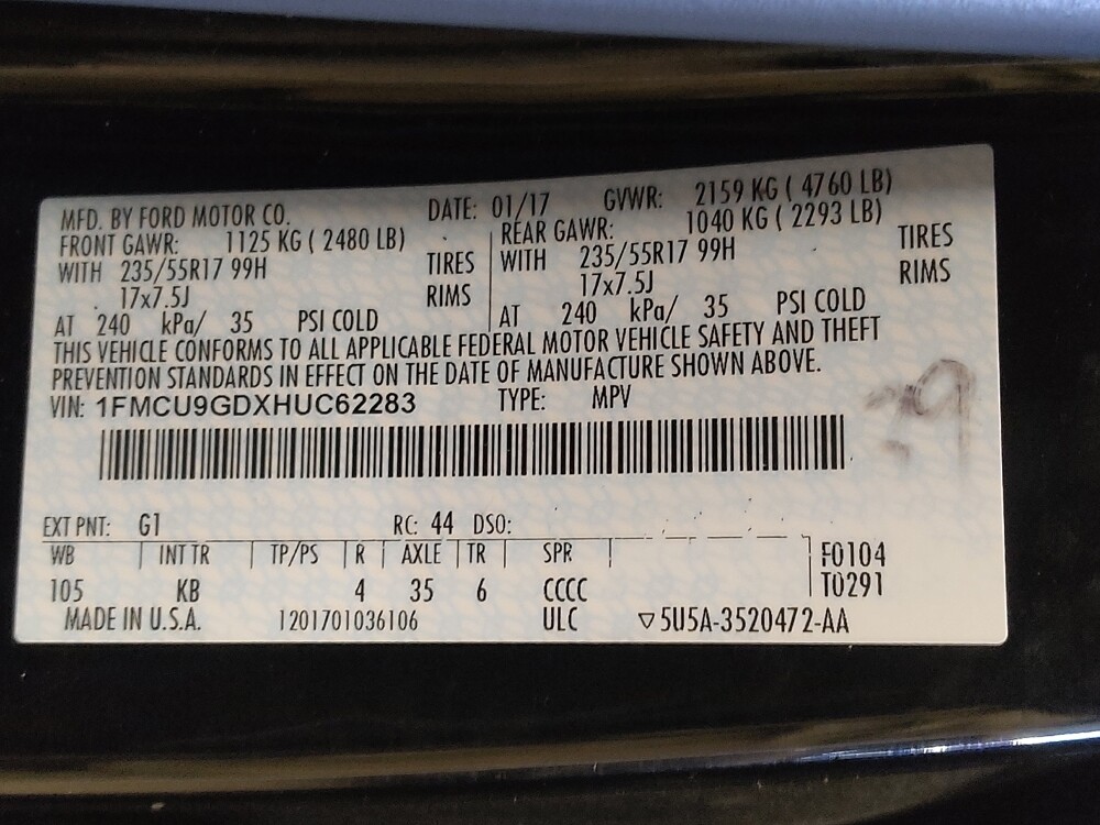 2017 Ford Escape in Ocala, FL 34471 - 18083563 33