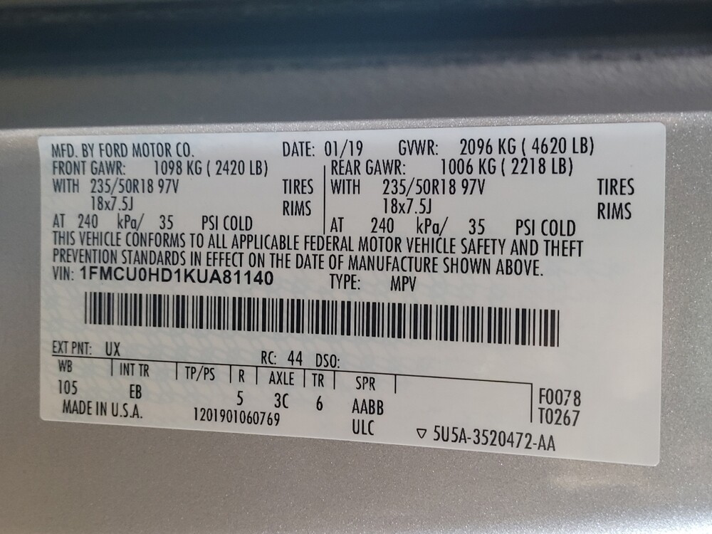 2019 Ford Escape in Conway, SC 29526 - 18083568 33