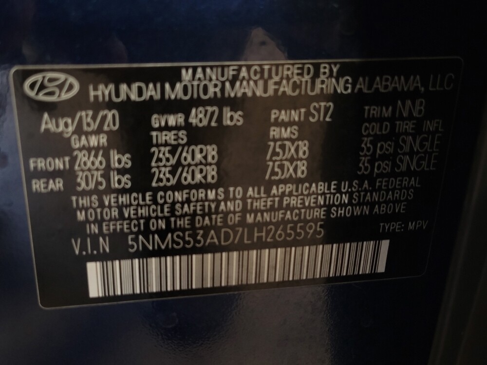 2020 Hyundai Santa Fe in Charleston, SC 29414 - 18083662 33