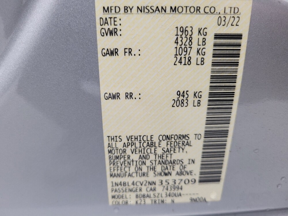 2022 Nissan Altima in Huntsville, AL 35816 - 18083696 33