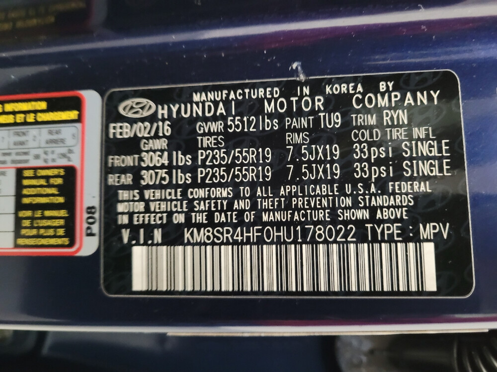 2017 Hyundai Santa Fe in Montclair, CA 91763 - 18083850 33