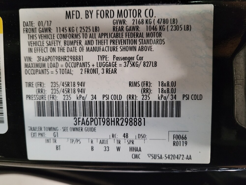 2017 Ford Fusion in Montclair, CA 91763 - 18083921 33