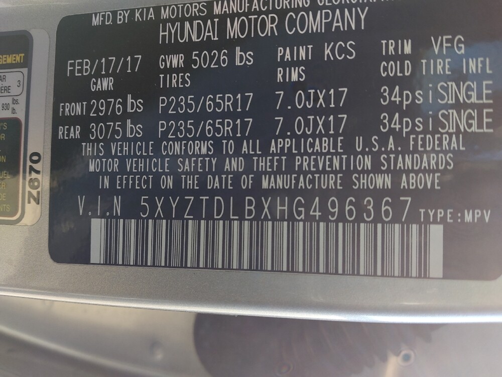 2017 Hyundai Santa Fe in Macon, GA 31210 - 18083945 33