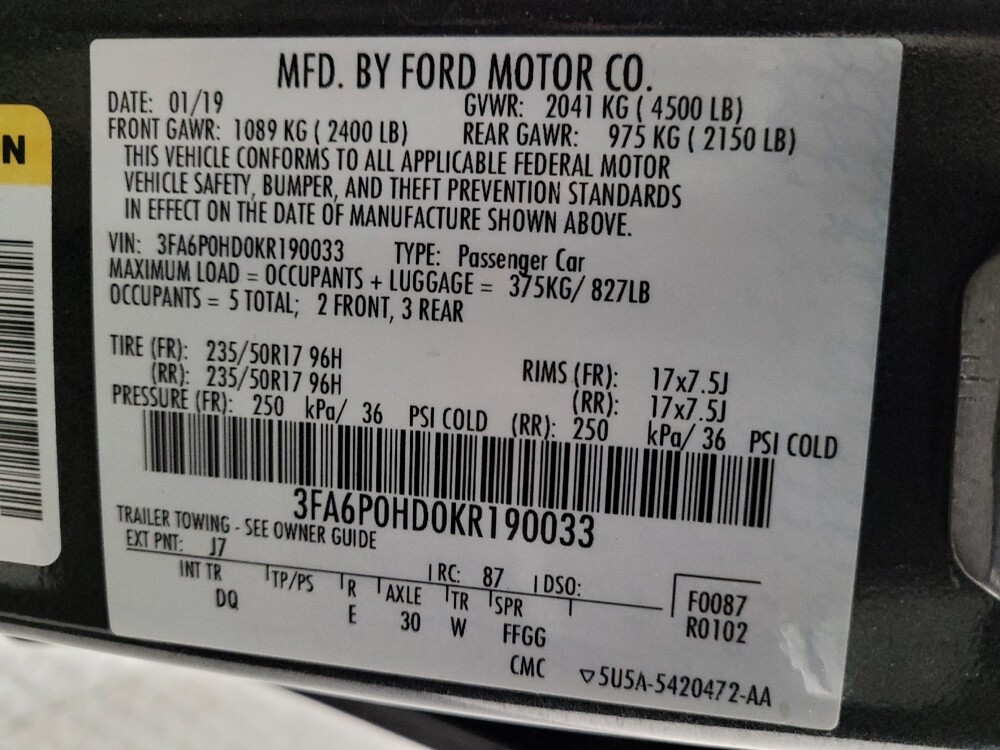 2019 Ford Fusion in Montclair, CA 91763 - 18084122 33