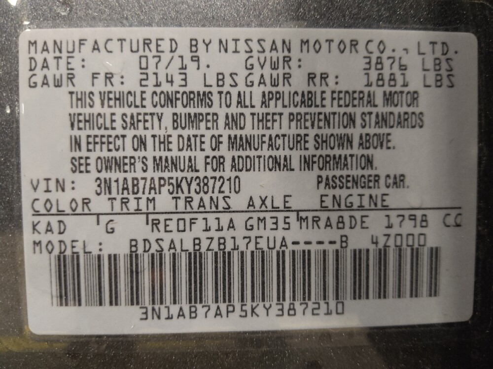 2019 Nissan Sentra in Fort Myers, FL 33907 - 18084171 33