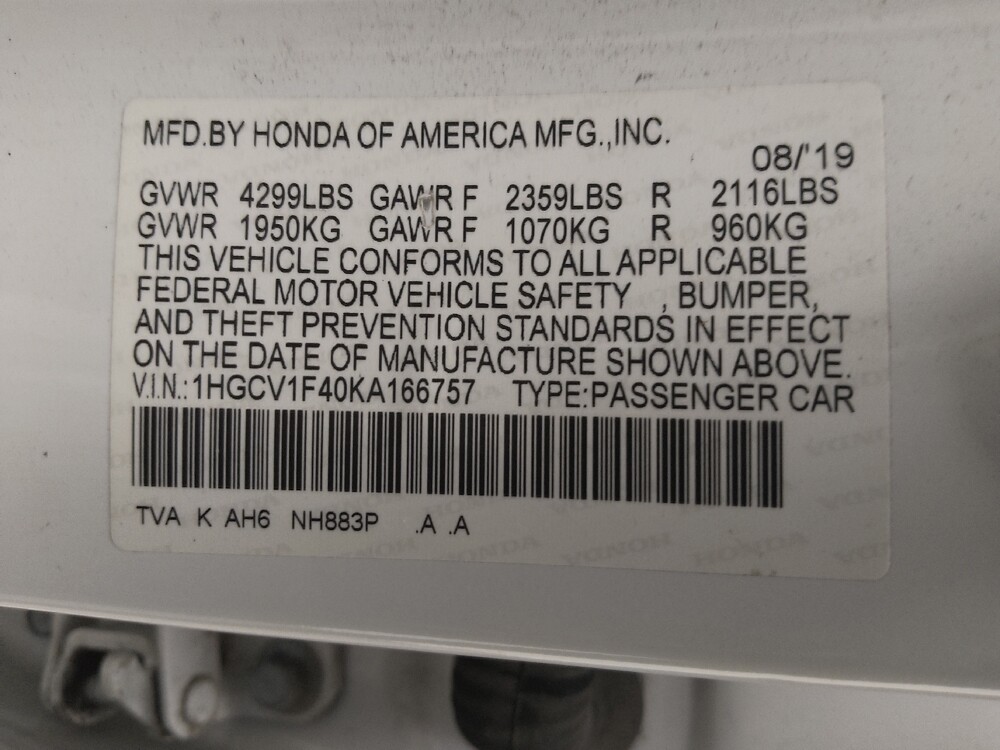 2019 Honda Accord in Madison, TN 37115 - 18084269 33