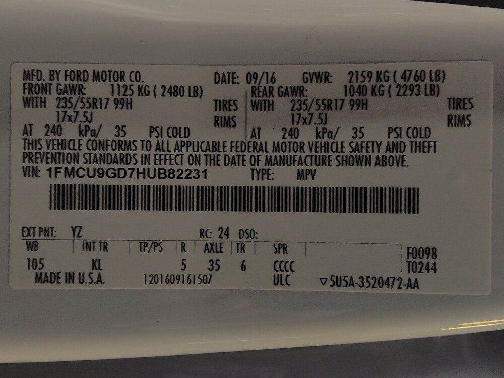 2017 Ford Escape in West Palm Beach, FL 33409 - 18084311 33