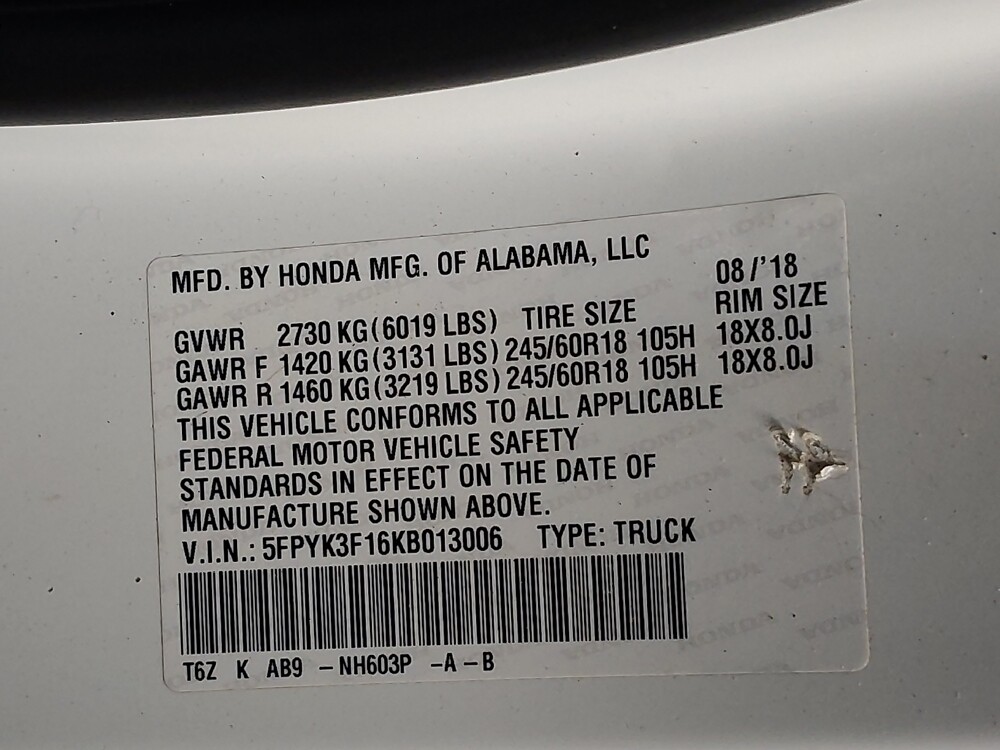 2019 Honda Ridgeline in Gastonia, NC 28056 - 18084365 33