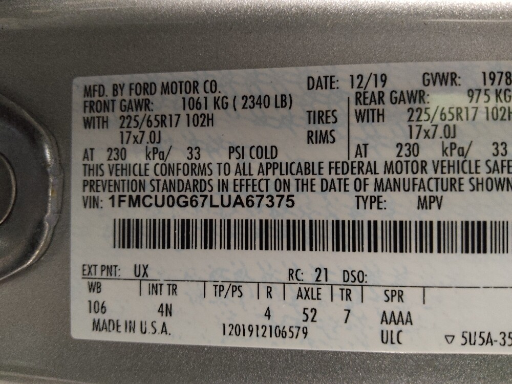 2020 Ford Escape in Stone Mountain, GA 30083 - 18084492 33