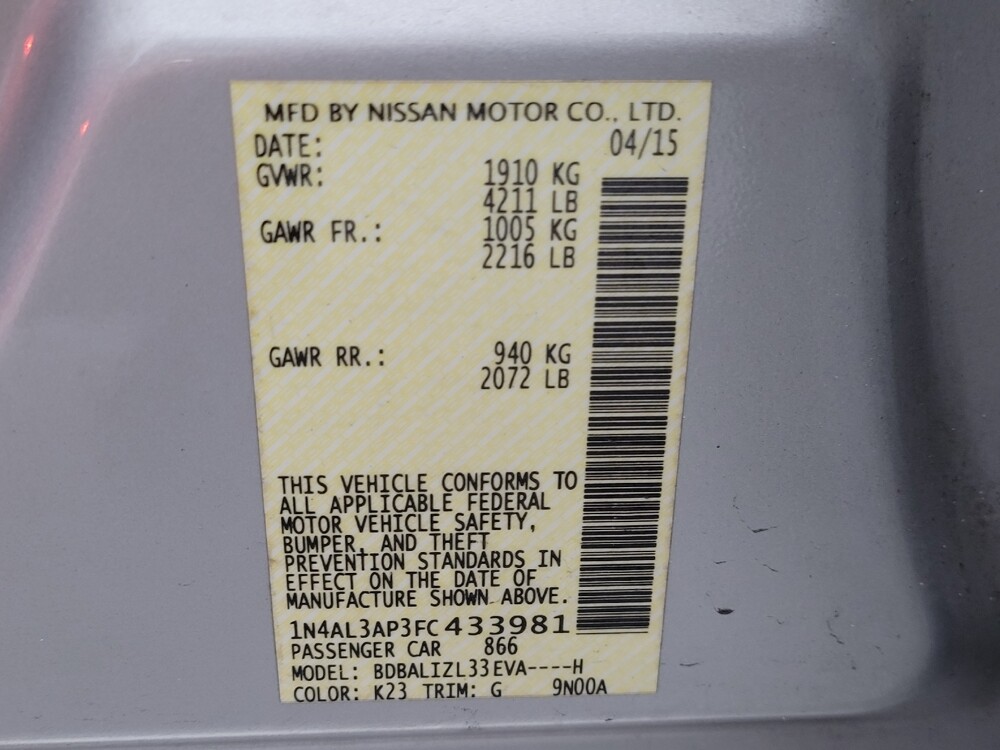 2015 Nissan Altima in Duluth, GA 30096 - 18084590 33