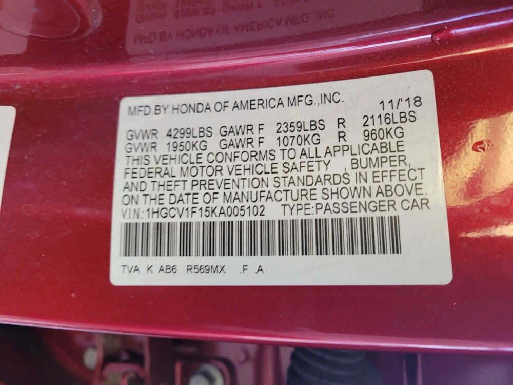 2019 Honda Accord in Fairfield, OH 45014 - 18084646 33