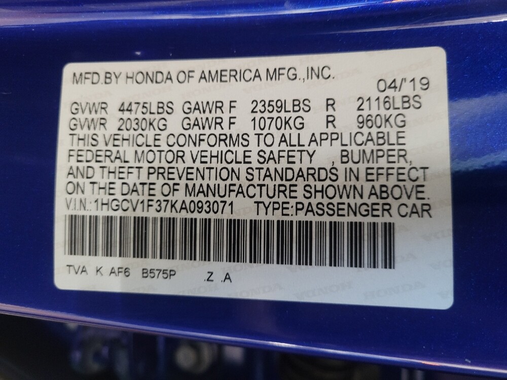 2019 Honda Accord in Chattanooga, TN 37421 - 18084702 33