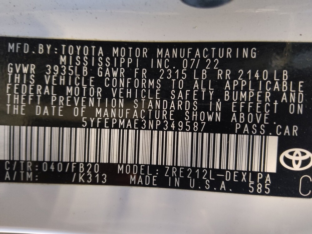 2022 Toyota Corolla in West Palm Beach, FL 33409 - 18084929 33