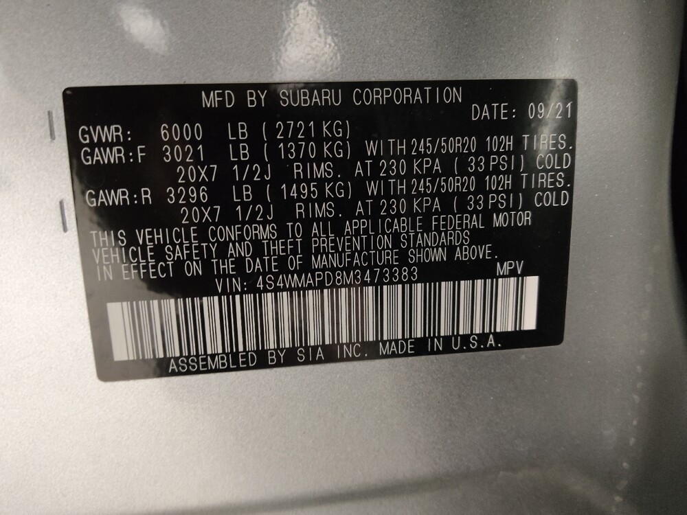 2021 Subaru Ascent in Stone Mountain, GA 30083 - 18085075 33