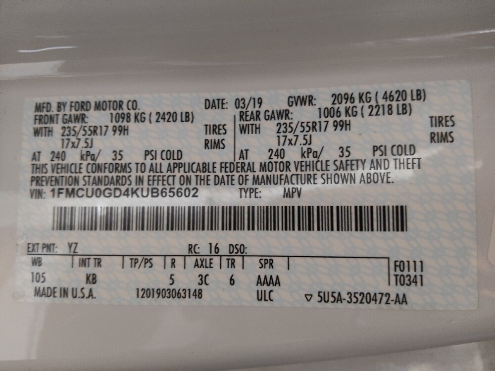 2019 Ford Escape in Gainesville, FL 32609 - 18085284 33