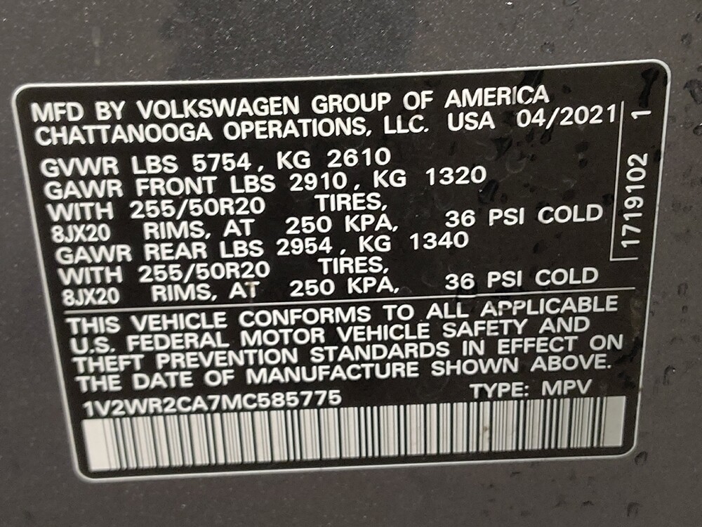 2021 Volkswagen Atlas in Winston-Salem, NC 27103 - 18085314 33