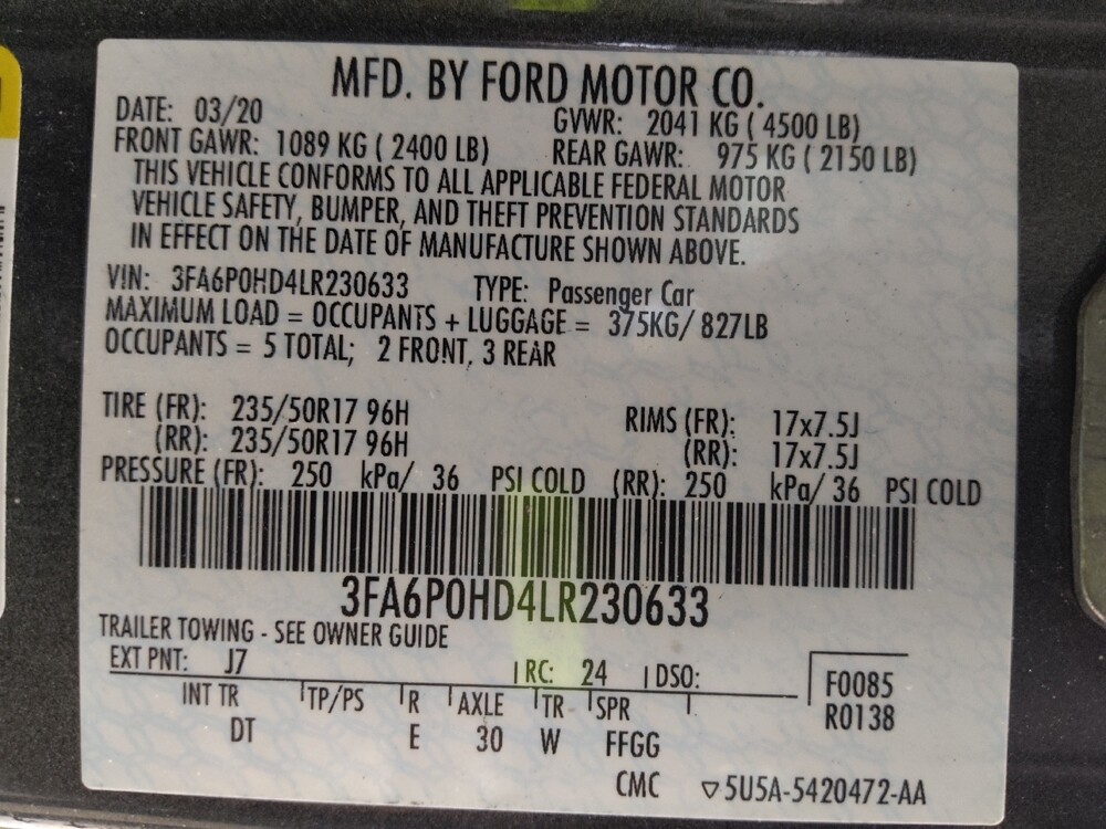 2020 Ford Fusion in Augusta, GA 30907 - 18085410 33