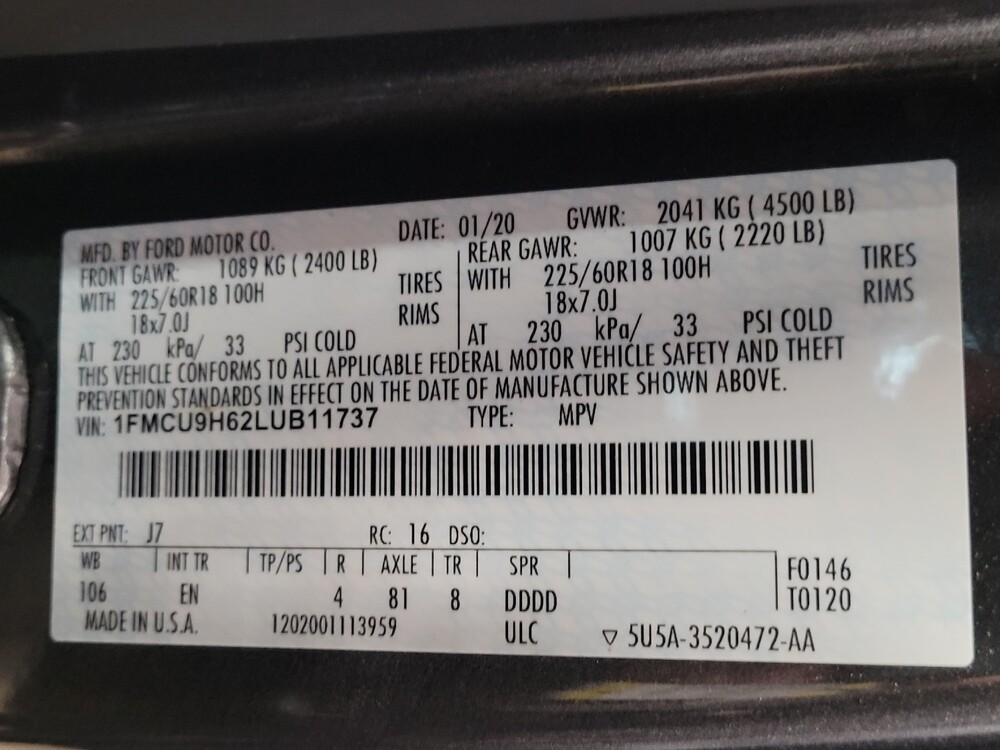 2020 Ford Escape in West Palm Beach, FL 33409 - 18085462 33