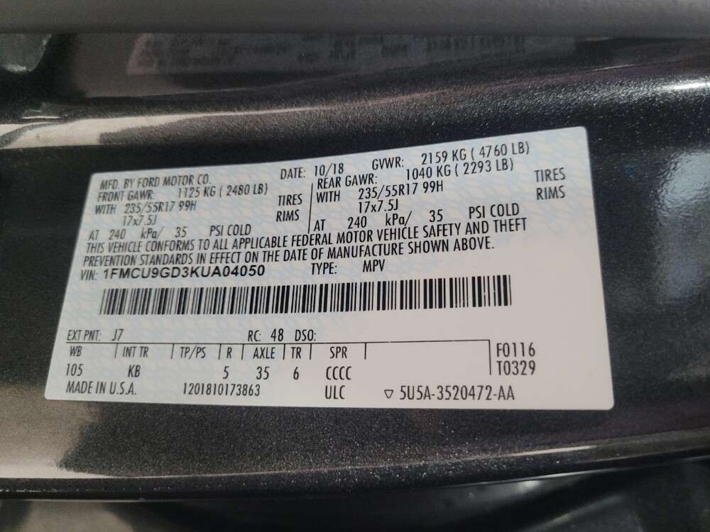 2019 Ford Escape in Union City, GA 30291 - 18085479 33